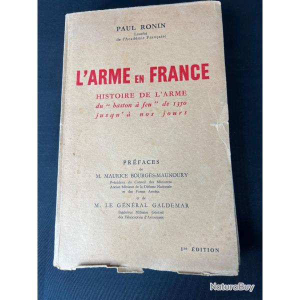 LIVRE L'ARME EN FRANCE par Ronin Ddicac+ lettre de l'auteur