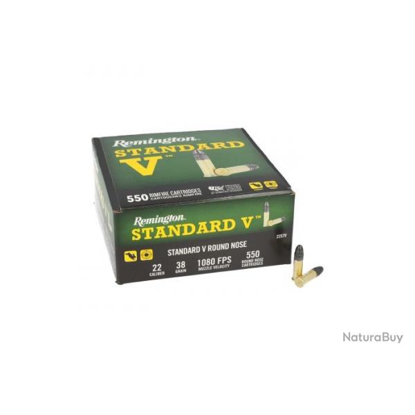1 boite de Remington 22lr Standard V 38 grains ogive tte arrondie plomb