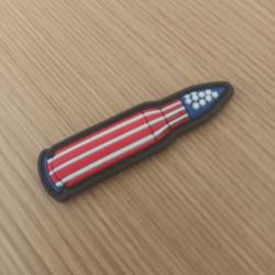ÉCUSSON CARTOUCHE USA 5/3CM 3D SNIPER SYSTÈME SCRATCH