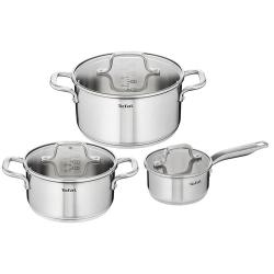 3 casseroles 3 couvercles H816S6 Infinite Ø 16, 18 et 24 cm