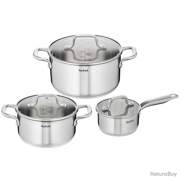 3 casseroles 3 couvercles H816S6 Infinite Ø 16, 18 et 24 cm