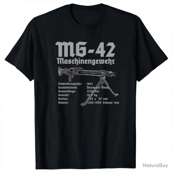 T-shirt Wehrmacht MG-42 - Noir / XL