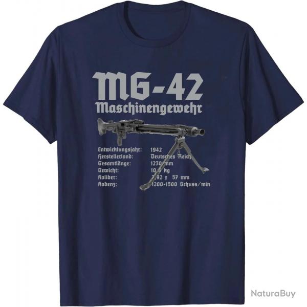 T-shirt Wehrmacht MG-42 - Navy bleu / XXXL
