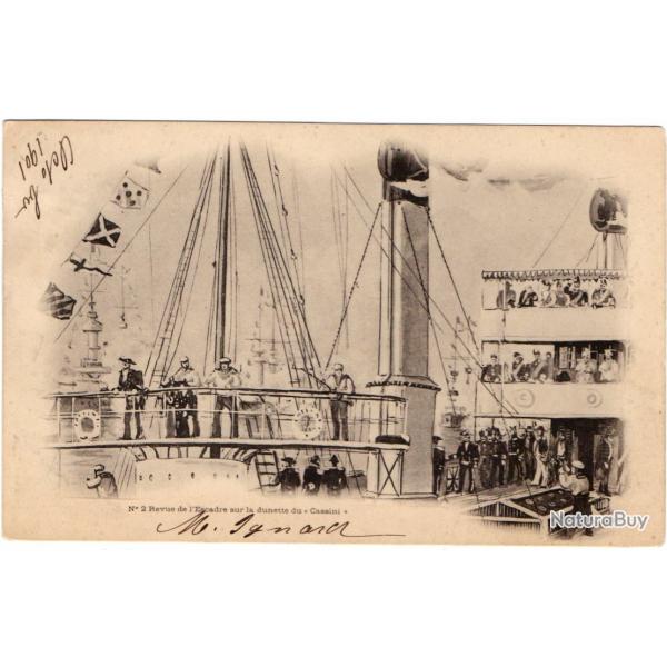 CPA -Marine Militaire  - Revue de l'Escadre sur la dunette du Cassini - N1675