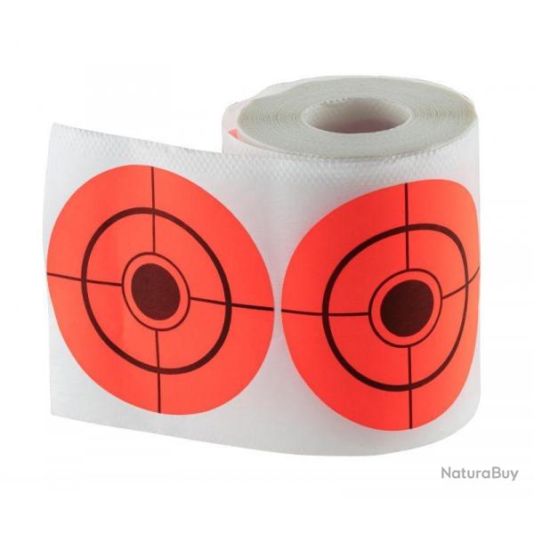 PASTILLES CIBLES AUTOCOLLANTES ORANGE DIAM.75MM