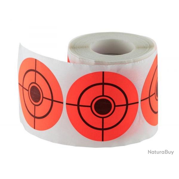 PASTILLES CIBLES AUTOCOLLANTES ORANGE DIAM.50MM