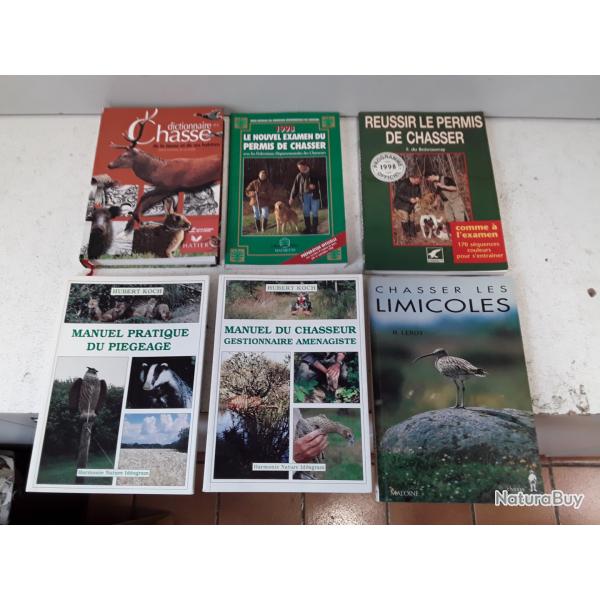 Lot de 6 livres enseignement chasse