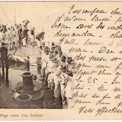 CPA -Marine Militaire  Plage avant d'un Cuirasse - N°1677