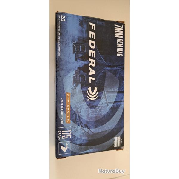 FEDERAL 7 MM REM MAG 175 gr power shock