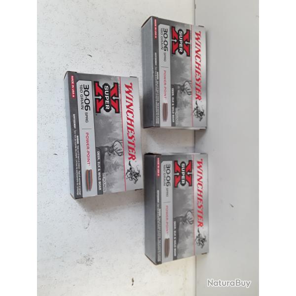 Lot de 60 balles Winchester XSUPER cal.30-06spr POWER POINT 180gr