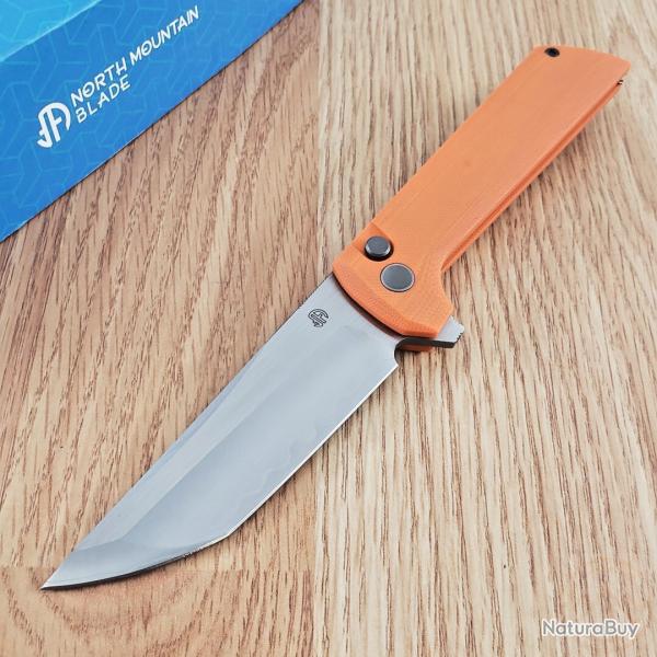 Couteau North Mountain Blade Chop 2 Orange Tanto Lame Acier SLD-Magic SAN MAI Manche G10 NMB2406O
