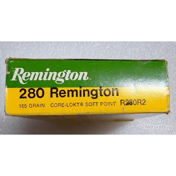 280REM BOITE DE 20 CARTOUCHES SOFT POINT 165 GRAINS CALIBRE 280 REMINGTON Categorie C Neuf  XX