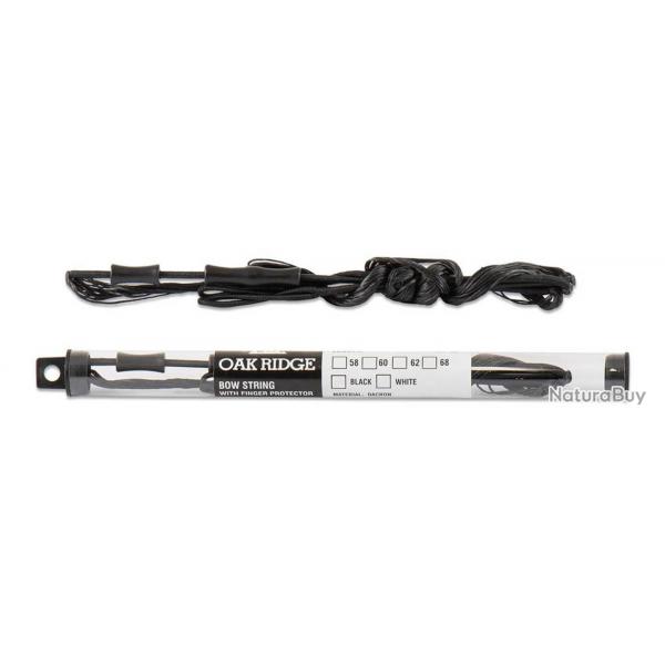 Corde noire 60'' - 16 brins Recurve Dacron avec Protection des Doigts