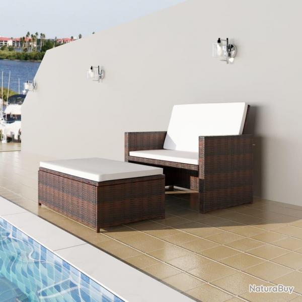 Canap de jardin Rsine tresse Marron