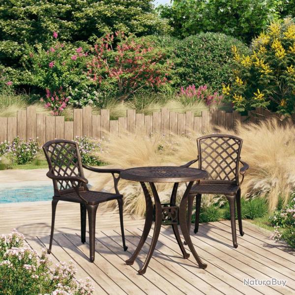 Ensemble de bistro 3 pcs Aluminium coul Bronze