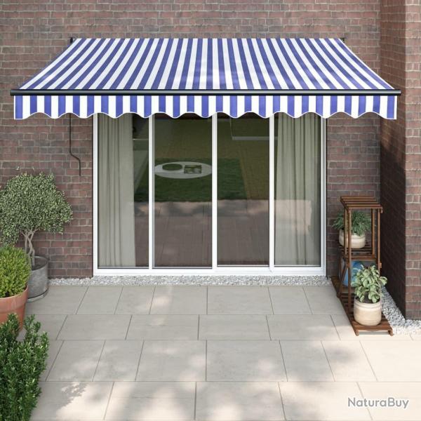 Auvent rtractable automatique bleu et blanc 3x2,5 m