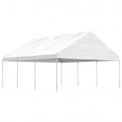 Belvédère avec toit blanc 6,69x5,88x3,75 m polyéthylène