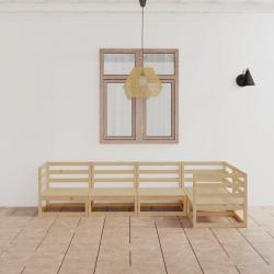 Salon de jardin 5 pcs bois de pin massif