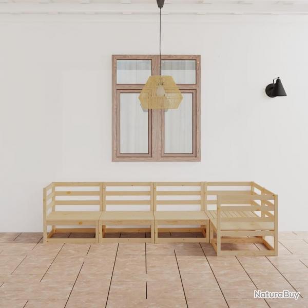 Salon de jardin 5 pcs bois de pin massif