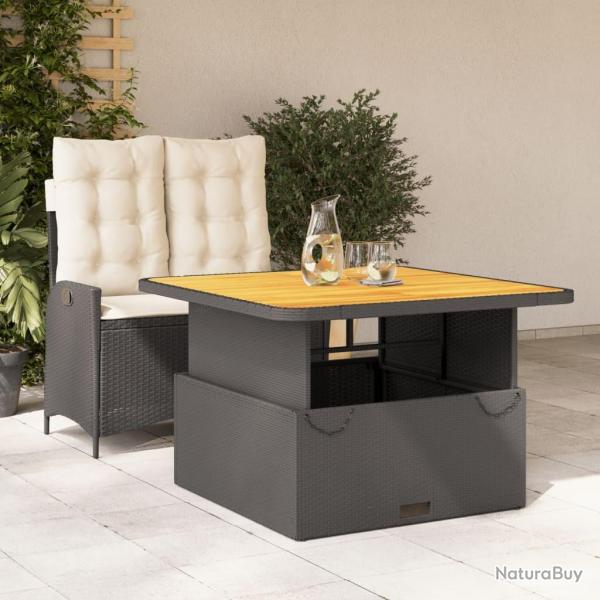 Ensemble  manger de jardin coussins 2pcs noir rsine tresse