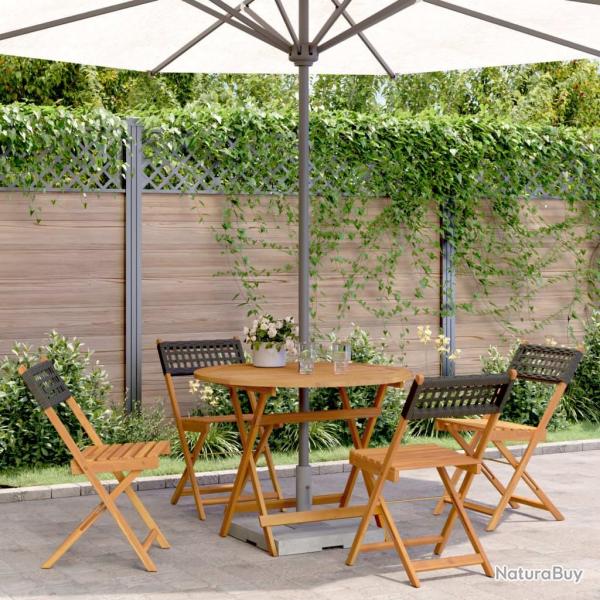 Ensemble  manger de jardin 5 pcs rsine tresse et bois massif