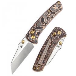 Couteau Kansept Little Main Street Lame Wharncliffe Acier S35VN Manche Cuivre/FCarbone K2015V2