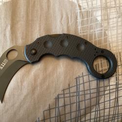 VEND COUTEAU PLIANT KARAMBIT 5.11 TACTICAL BLACK HANDLR TARANI KNIFE SÉRIES