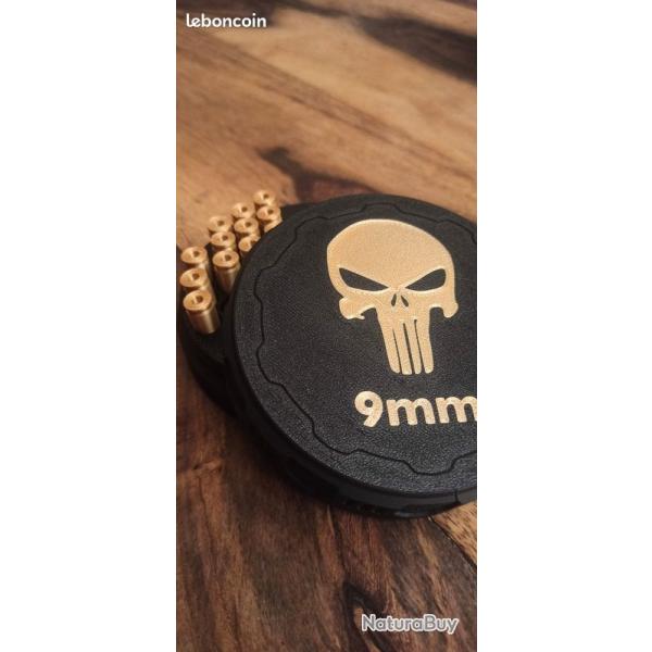 Bote  munitions 9mm, noire, tanche pratique et solide, Magtech Norma Geco Fiocchi Luger FMJ MFS