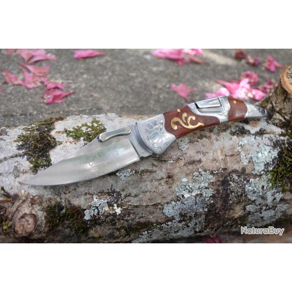 Couteau Gentleman Lame Acier Inox Manche Bois Style Navaja Scurit Lockback Columbia 001