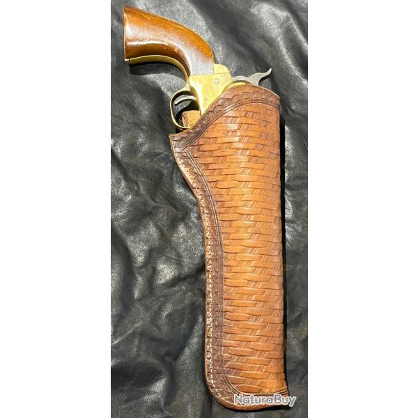 Holster western droitier pour colt  poudre noire ou autre motif basket