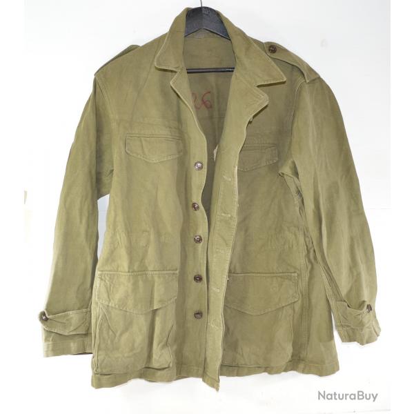 Veste Arme Franaise vert kaki, modle 57 TTA. Surplus militaire, Indochine Algrie Blouson vintage