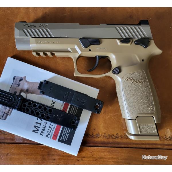 Sig Sauer M17 CO2 cal .177 pellets, blowback + 2 chargeurs supplmentaires