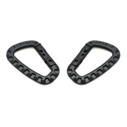 Mousqueton tactique noir x2