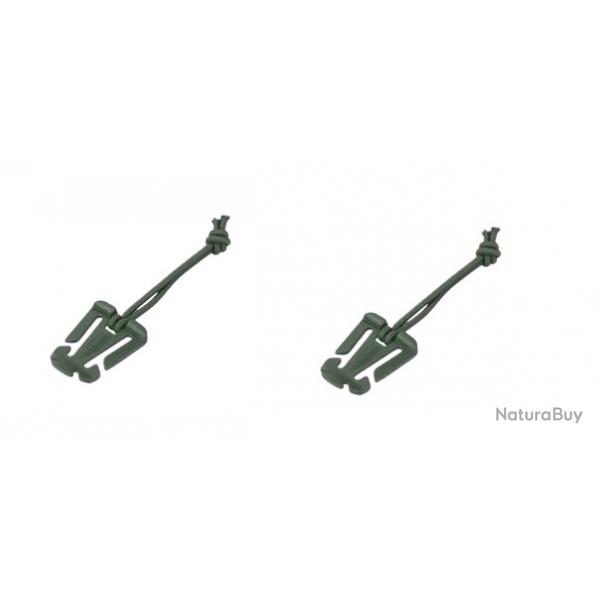 Cordon lastique boucle - Molle - Kaki - x2