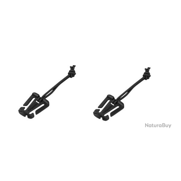Cordon lastique boucle - Molle - Noir - x2