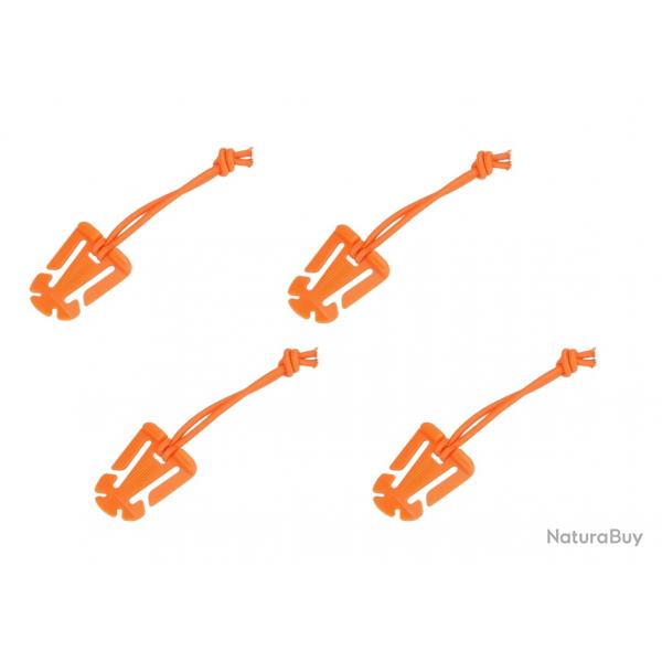 Cordon lastique boucle - Molle - Orange - x4