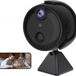 Mini Caméra WiFi Surveillance 2K - Caméra Nanny avec Détection PIR, Batterie Longue Durée, Détection