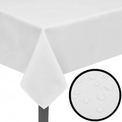 Lot de 5 nappes blanches 100x100 cm en polyester - Été, jardin, camping, protection de table