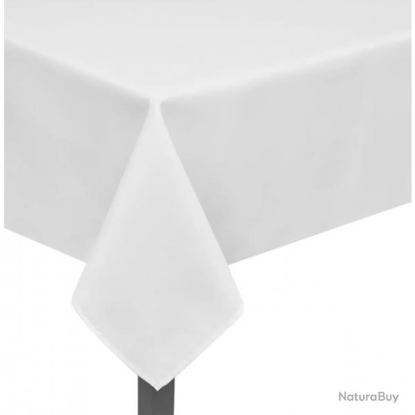 Lot de 5 nappes blanches 130x130 cm en polyester - t, jardin, camping, protection de table