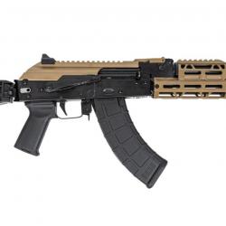 Carabine PSA AK-104 Triangle Side Folding Pistol with FDE JL Billet Rail and FDE Picatinny Railed Du