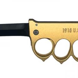 Couteau - Poing américain US 1918 Doré