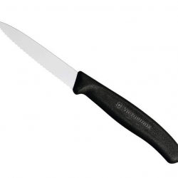 Victorinox 6.7633  couteau d'office SwissClassic, pointue, denté, 8 cm, noir