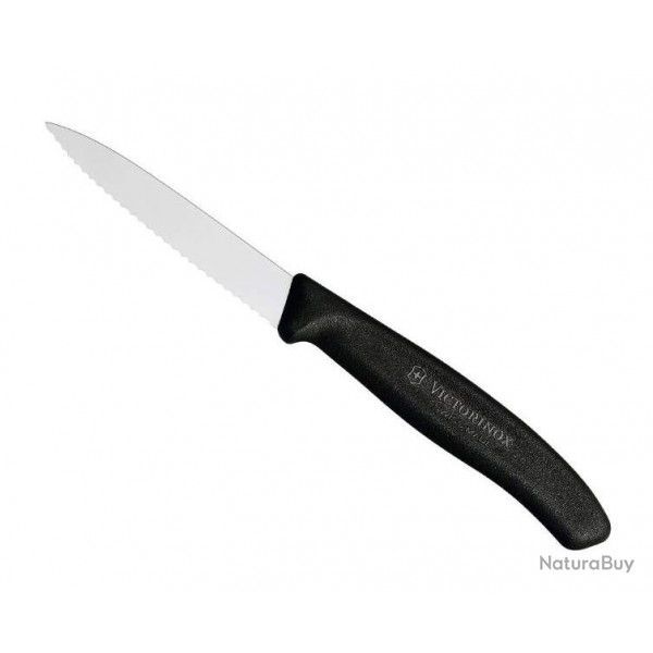 Victorinox 6.7633  couteau d'office SwissClassic, pointue, dent, 8 cm, noir