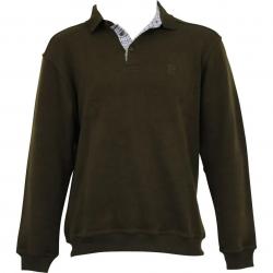 Sweat Lovergreen Col Boutonne Bronze