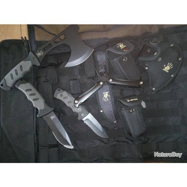 Kit survie sac quiper couteaux