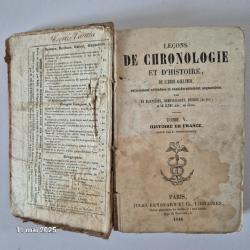Leçons de chronologie et d'histoire, 1846, 176 ans, par l'abbé Gaultier, 348 pages, tome V