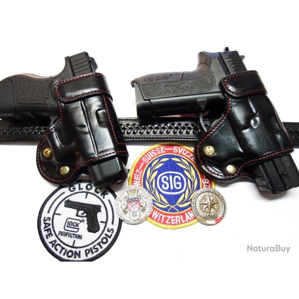 ETUI CUIR type COMBAT le P.A.C.0 pour GLOCK, SIG ......fabrication entreprise artisanale franaise