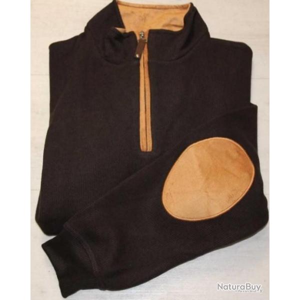 Sweat Lovergreen Col Zippe Chocolat