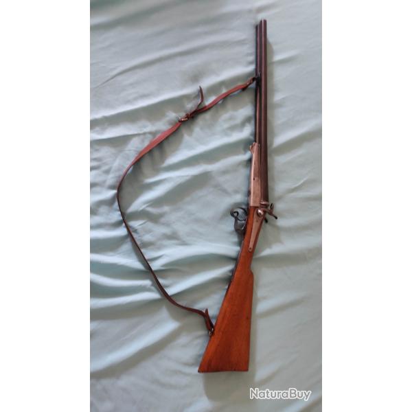 Magnifique fusil  broche de type Lefaucheux  Saint Etienne COACH GUN en calibre 16/65
