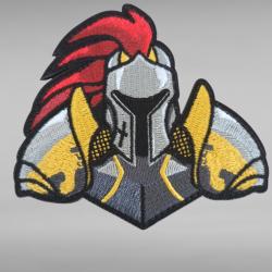 ÉCUSSON TEMPLIER - PATCH BRODÉ MÉDIÉVAL SCRATCH BLASON ARMURE 8 CM
